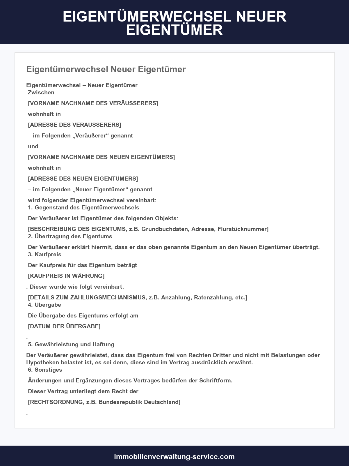 Vorlage Eigentümerwechsel Musterschreiben Neuer Eigentümer